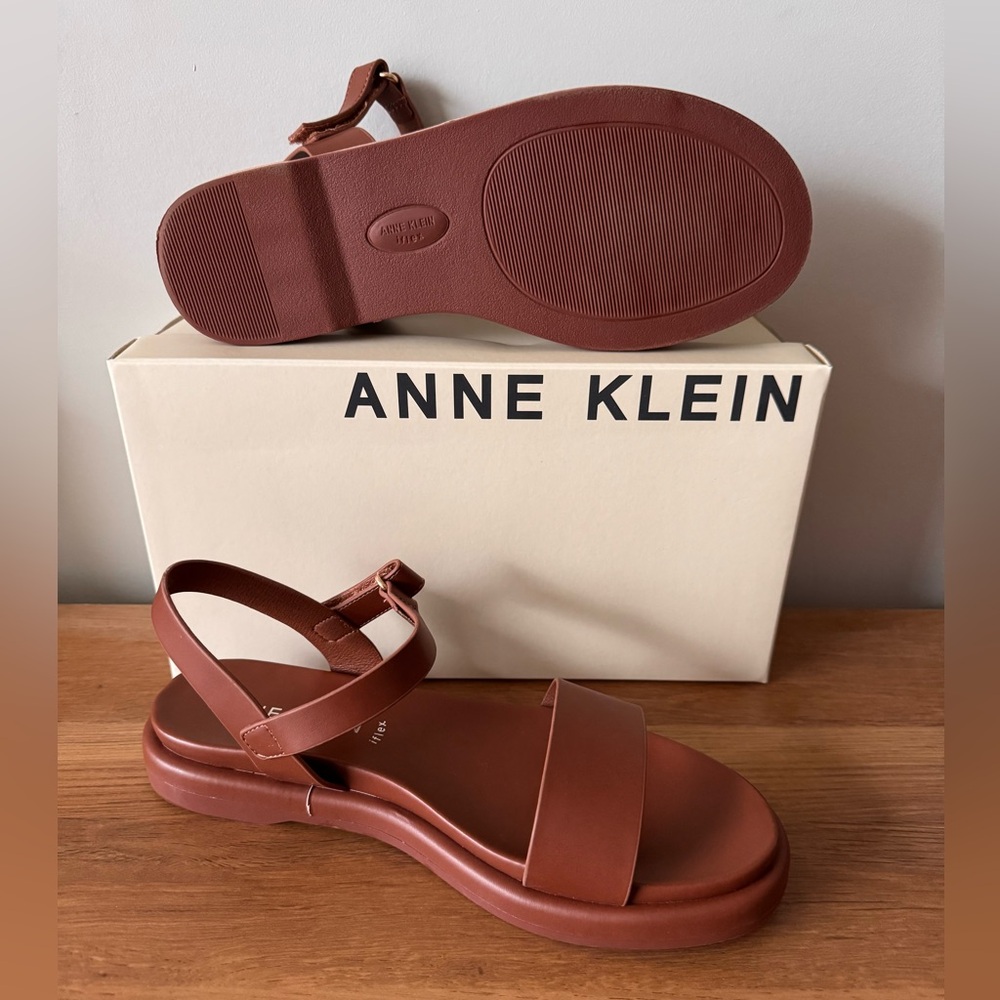 Anne Klein Elani Sandal Cognac NIB